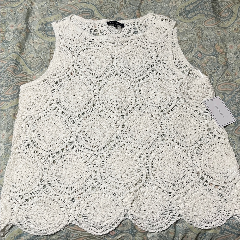 NWT 1.State Crocheted White Tank